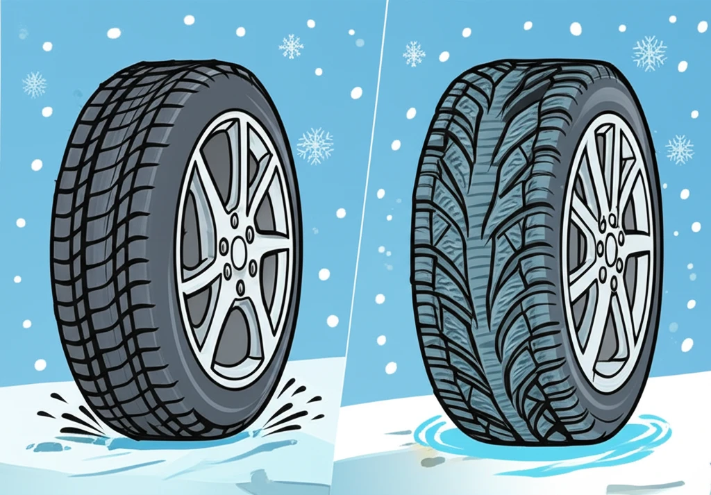 윈터 타이어의 트레드 패턴과 사이프 구조