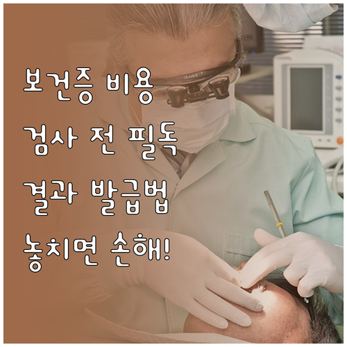 보건증 검사 비용과 결과 발급 방법