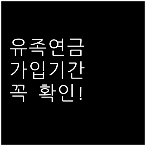 유족연금 신청 전 확인할 가입기간과 납부요건